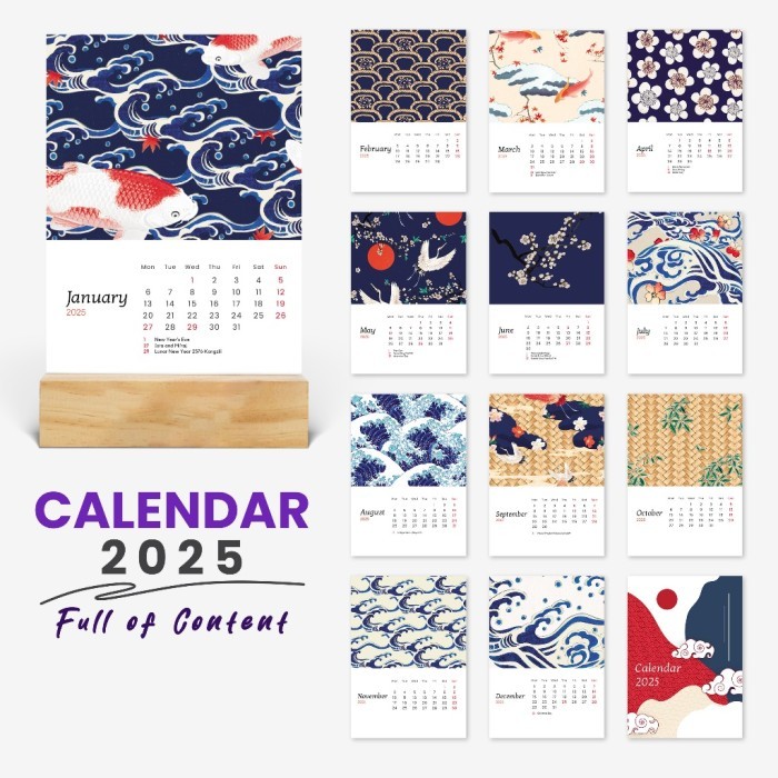 

jessy_mart >> Terlaris<< Kalender 2025 #Lovely Ukuran (A6 10,5x14,8 cm) - Wooden Calendar - Kalender Dekorasi | Custoom.in - Japanese