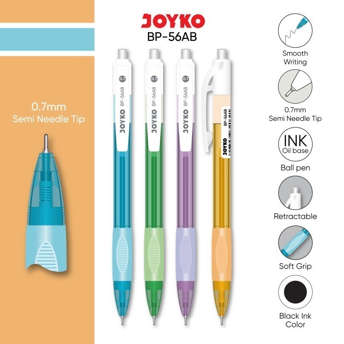 

Ball Pen BP-56AB Pulpen Pena Joyko 0.7 mm (per lusin)
