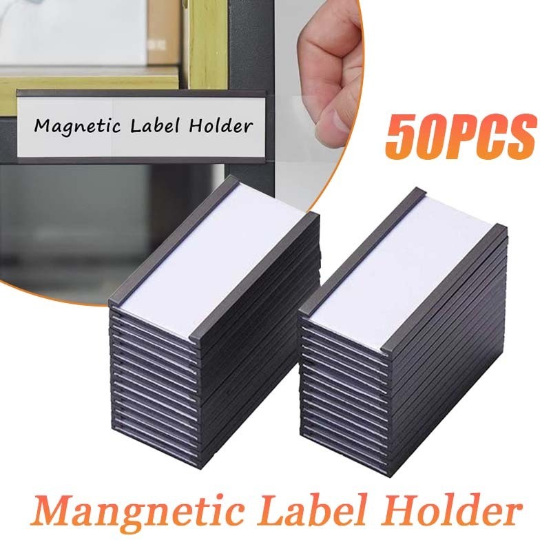 

50pcs 50x25mm Magnetic Label Holders / Tag Price / Label Harga Magnetik / Label Harga / Dirak Price