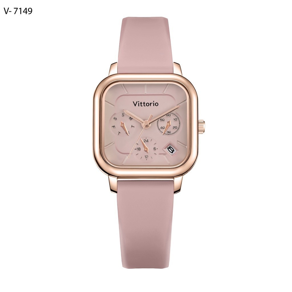 Jam Tangan Wanita Vittorio 7149 Rubber Tanggal