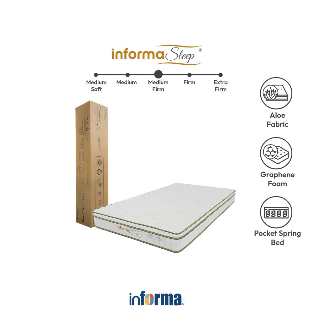 Informa Sleep 120X200X22 cm Cuscolite Kasur Pocket Springbed In Box Mattress Graphene Foam Matras Me