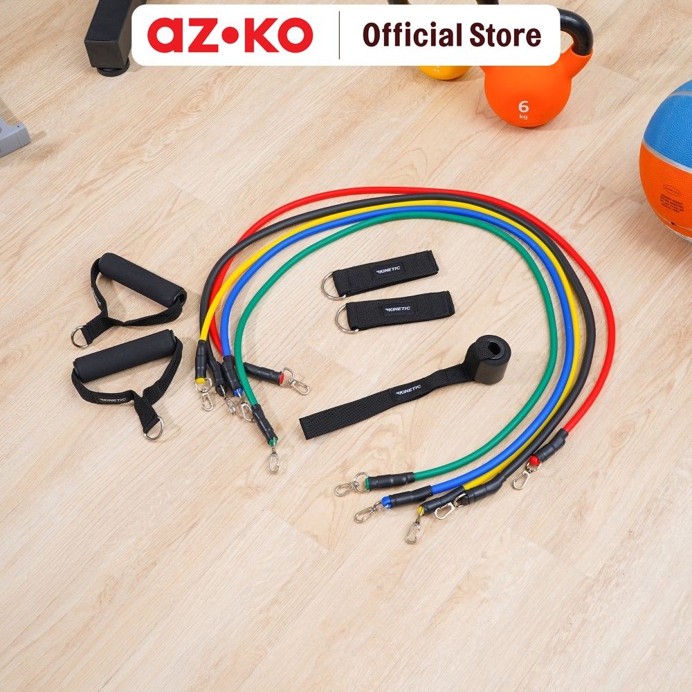 AZKO Kinetic Power Resistance Band Gym Tali Karet Elastis Alat Fitness Alat Gym Peralatan Olahraga
