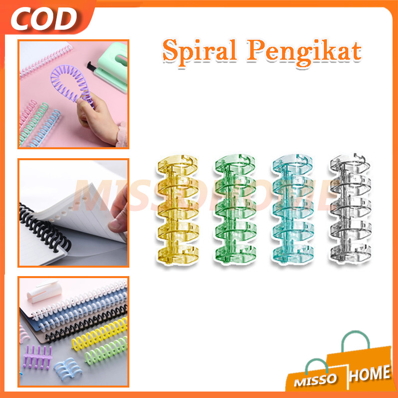 

Spiral Pengikat / Ring Binder Plastik Spiral 30 Lubang / Spiral Binder Strip Lingkaran / Oose leaf Binding Strip Lubang Untuk / Pengikat Cincin 30 Lubang Ring