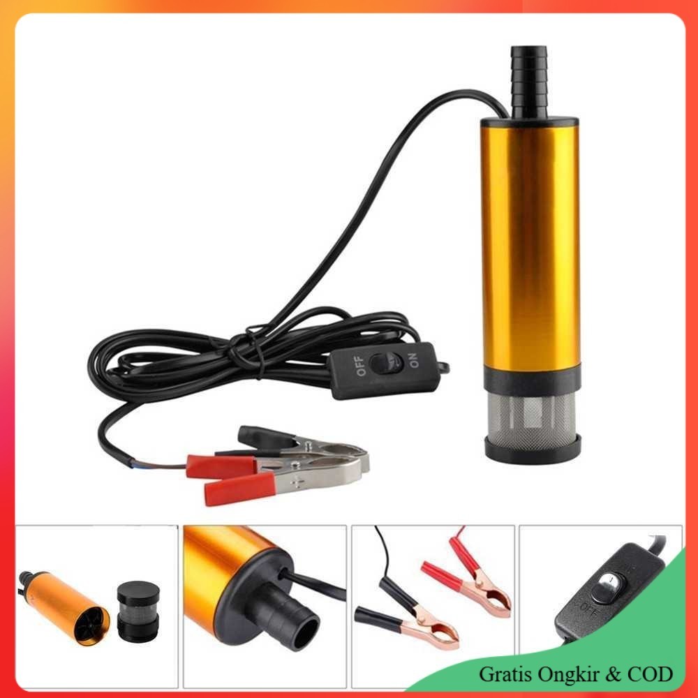 

ZHUHAI Pompa Sedot Bensin Mobil Elektrik Transfer Pump 38mm 12V 12L/m - CT-14