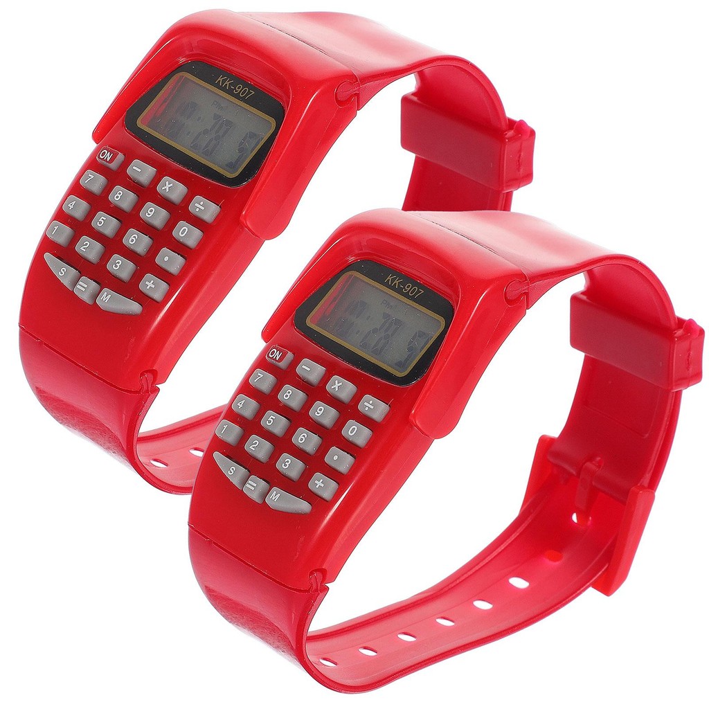 

2 Pcs Calculation Watch Children Watches for Men Kids Gifts Calculator Wrist Toddler