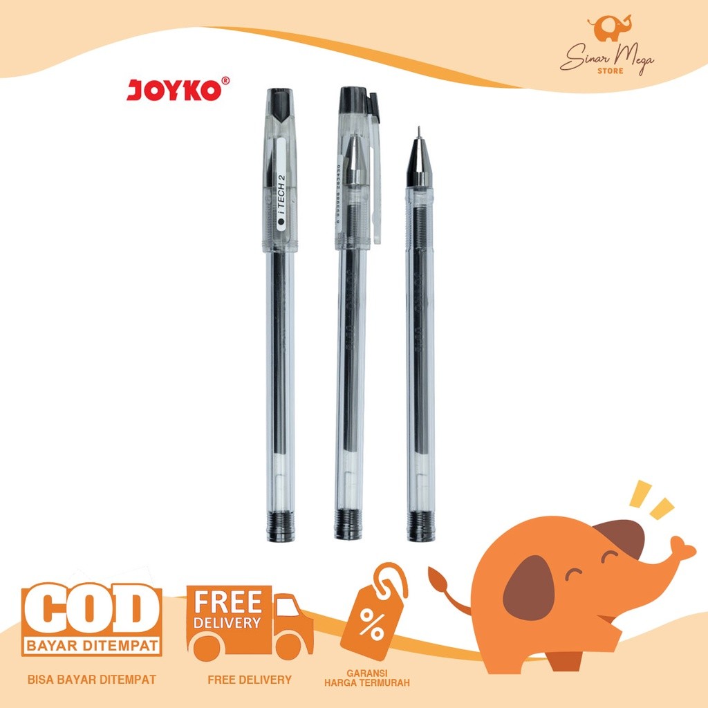 

Joyko Gel Pen GP-266 I Tech 2 0.28mm (Black) / Pulpen Gel Warna Hitam Murah Berkualitas