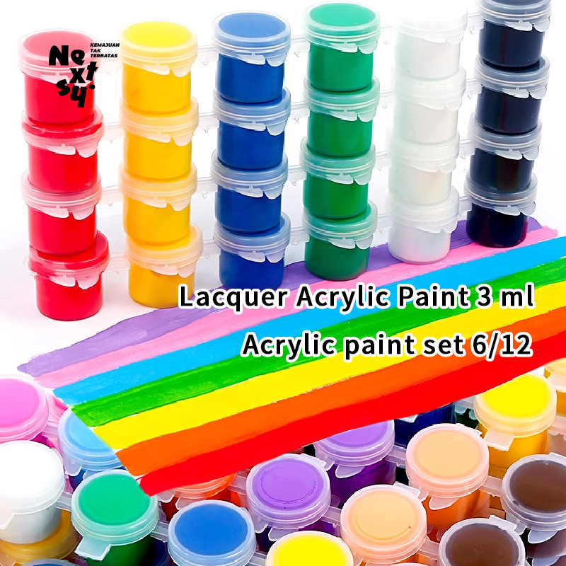 

[READY] Nextsy 3ML Cat Akrilik Set 6 Warna 12 Warna Cat Akrilik Kanvas Lukisan Kanvas