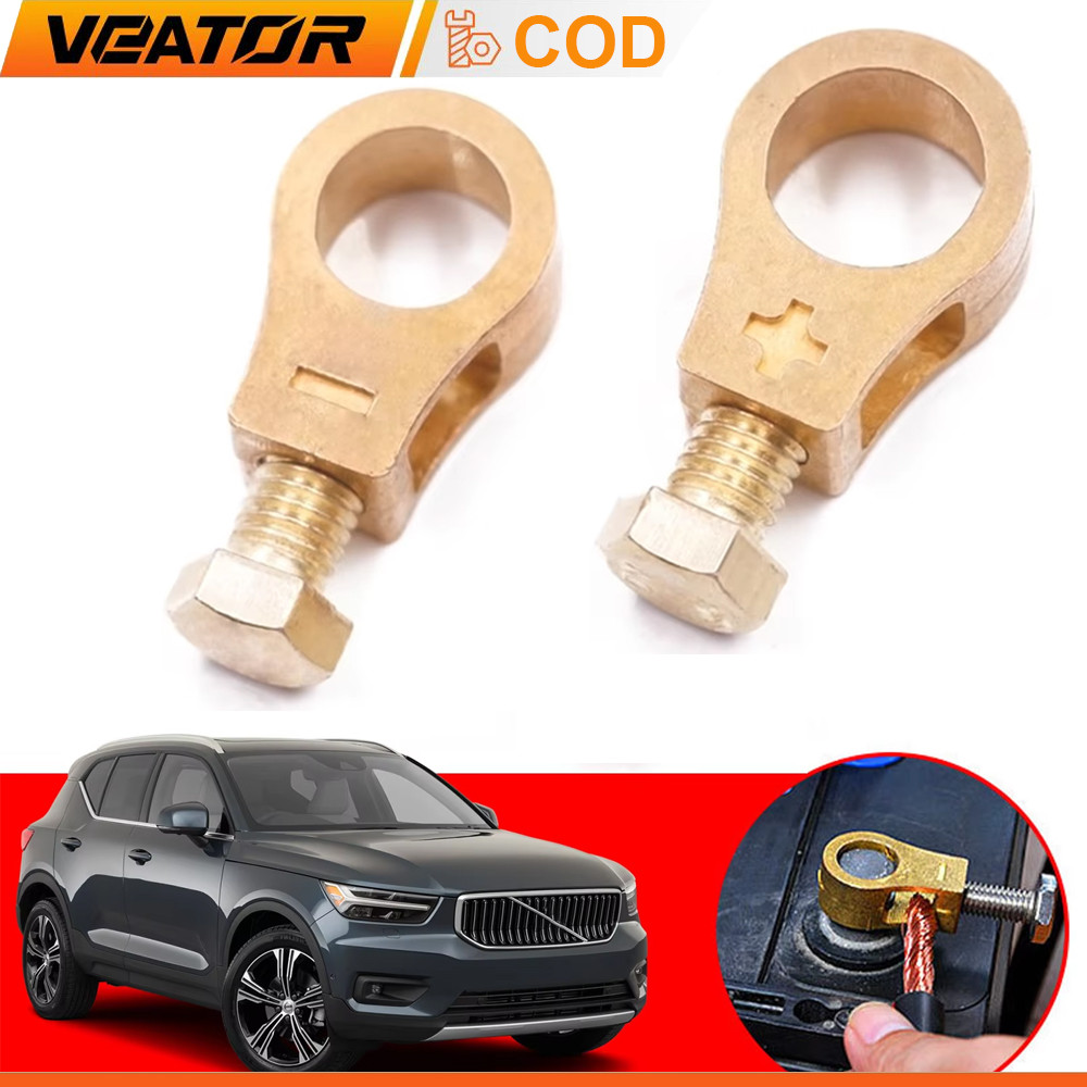 Klip Tembaga Terminal Baterai Mobil Kabel Kabel Penjepit Terminal Pos Atas Terminal Positif Negatif 