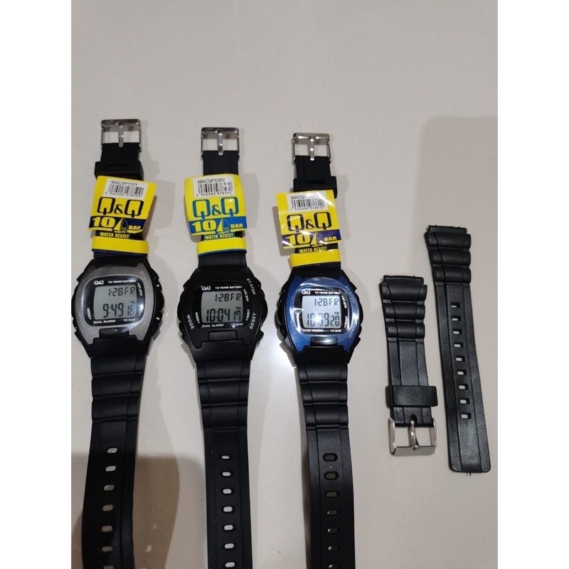 STRAP TALI KARET Q&Q DIGITAL MAC-5 MAC5 MAC5P MAC5P101Y STRAP QQ QNQ RUBBER JAM TANGAN