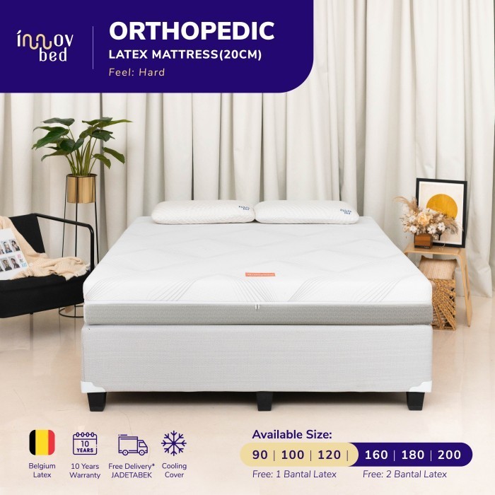 Kasur Kesehatan Full Latex Orthopedic INNOVBED uk. 90x200 - 200x200 cm - 90x200x20 cm