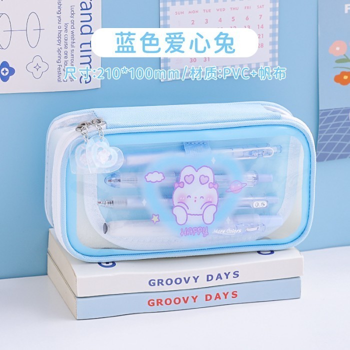 

[Ready] kotak pensil anak perempuan lucu / pouch make up / tempat pensil anak - BD-BIRU