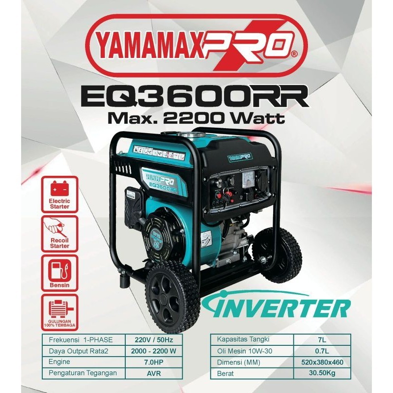 Genset 2000 watt  EQ3600RR Yamamax Pro Genset Inverter