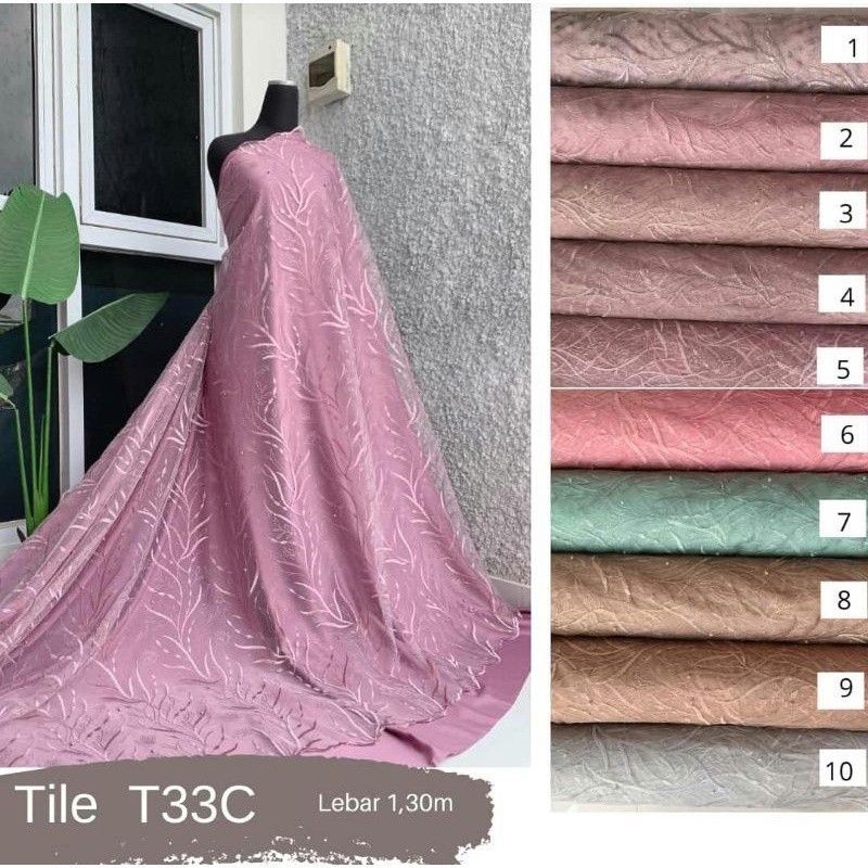 {HaNi Collection} TILE BROKAT MUTIARA / TILE BORDIR IMPORT / TILE GLITTER (Per ½ Meter)