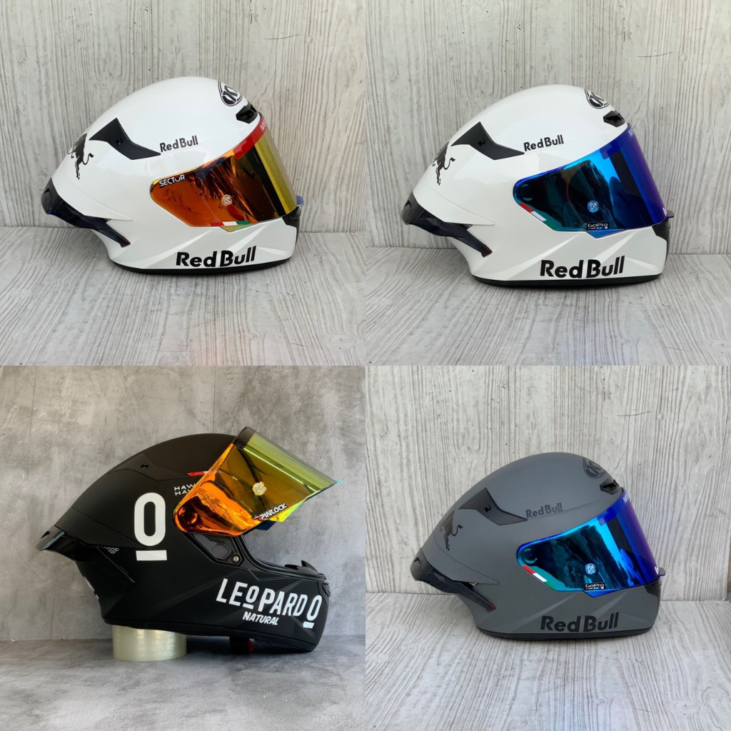 HELM KYT TT COURSE SOLID REDBULL/LEOPARD BLACK DOF\KYT FULL FACE