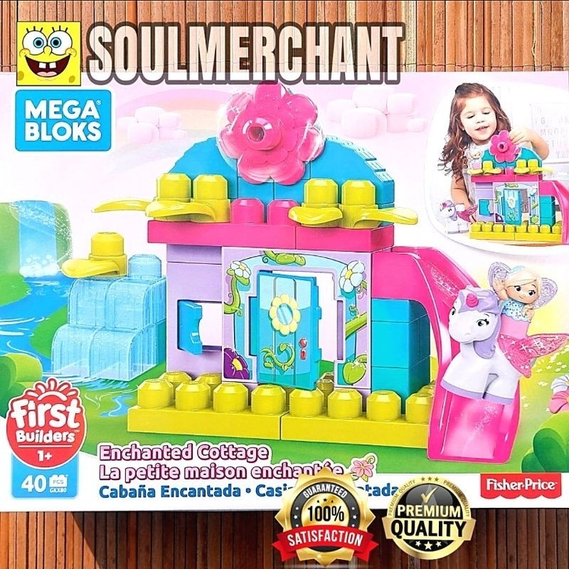 Mega Bloks Enchanted Cottage Flower Fairies Playset Original Fisher Price