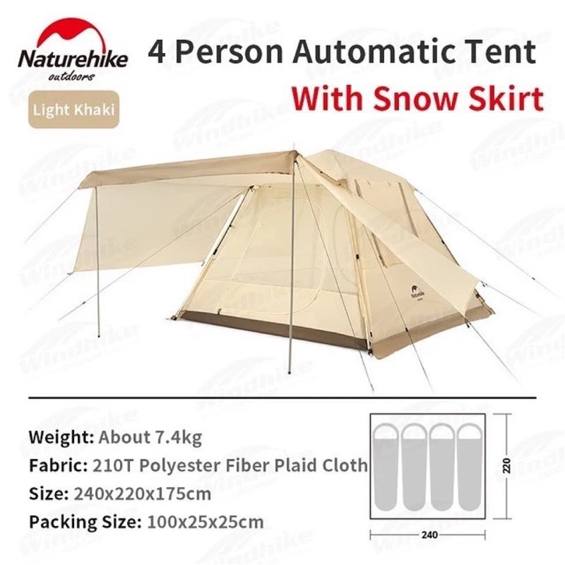 TENDA AUTOMATIC ANGO 4 NATUREHIKE NH21ZP010 / TENDA OTOMATIS 4 ORANG