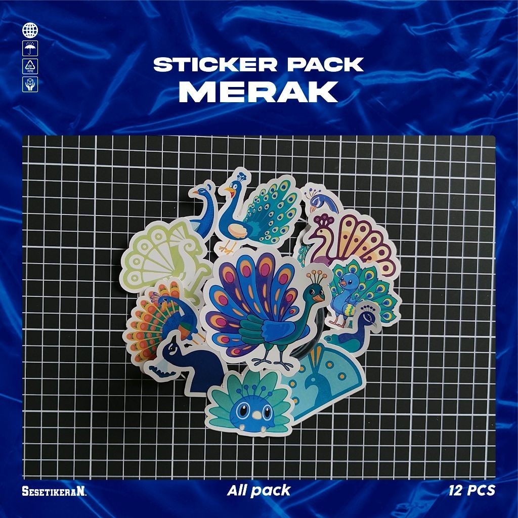 

COD✨ Sesetikeran Stiker Pack Merak Lucu Untuk Koper Laptop Skateboard