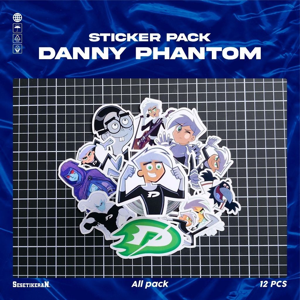 

COD✨ Sesetikeran Stiker Pack Kartun Lucu Danny Phantom Untuk Koper Laptop Skateboard