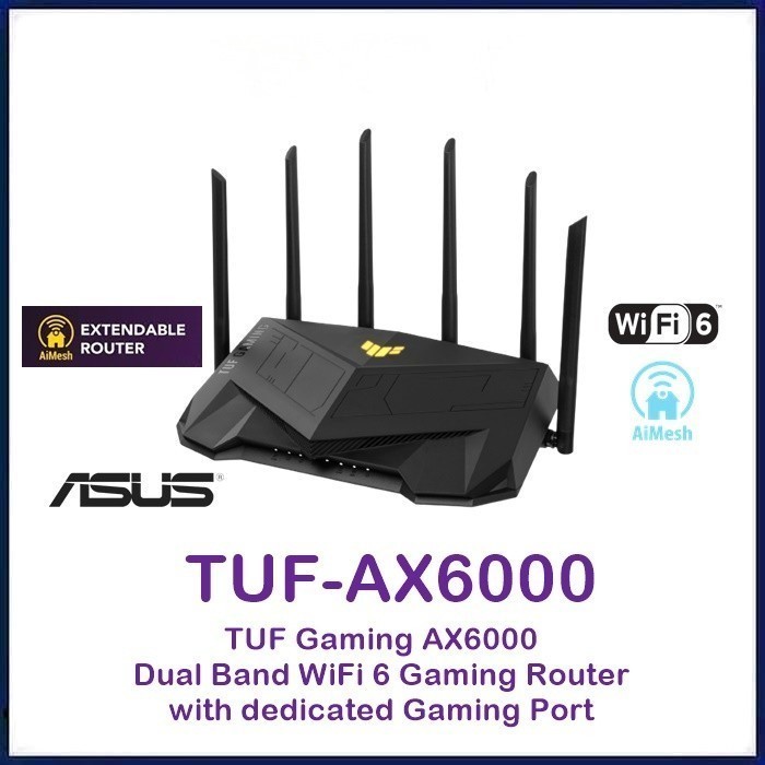 ROUTER ASUS TUF-AX6000 TUF Gaming AX6000 Dual Band WiFi 6 Gaming Router WiFI6