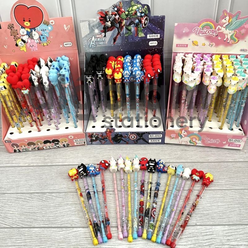 

Pensil Cabut Susun Pensil Lantu Pensil Bensia Karakter Animasi Lucu