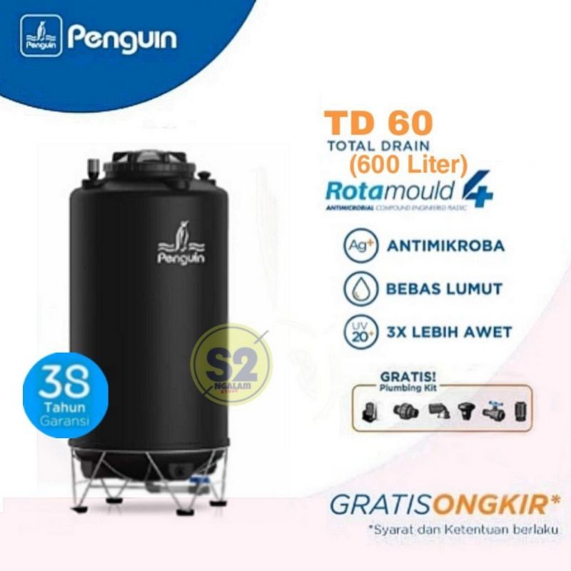 Tandon Air Toren Air Tangki Air Penguin Total Drain 600 Liter