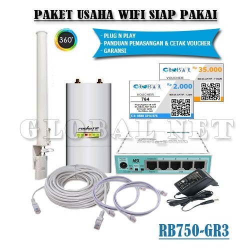 Paket Wifi Hotspot RT RW Net MIMO 100 User sistem voucher