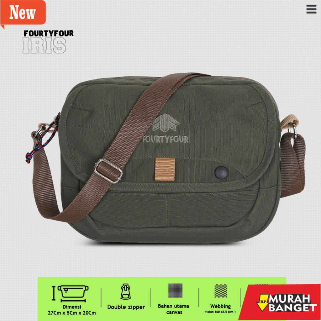 Tas selempang pria viral- ZIGZAG Iris Green - Slingbag Pria / Tas Slempang Kanvas Premium