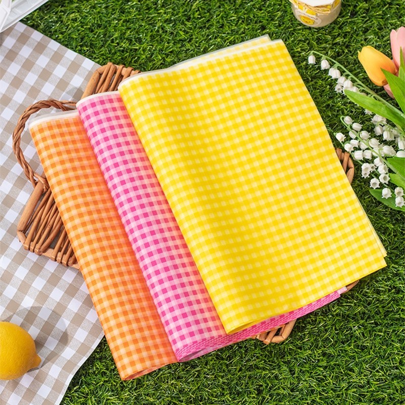 YBS_ 100pcs Baking Paper motif Kotak Gingham uk 18x18 | Kertas Minyak Paper Oil | Kertas Makanan Ant