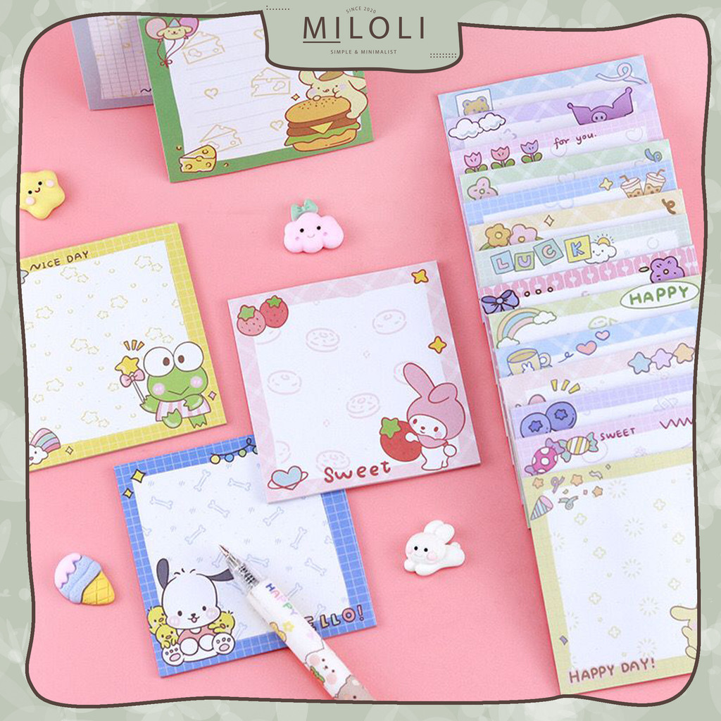 

[MILOLI] 80Lembar MEMO CARTOON SANRIO CUTE Memo Note Paper Notepad - C0051