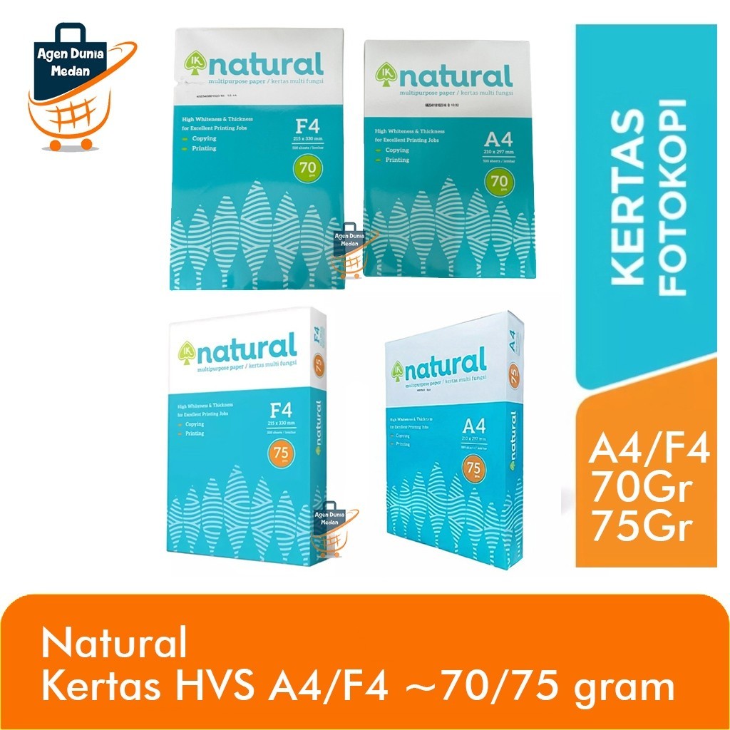 

Kertas HVS Natural PER RIM A4 F4 70 gram 75 gram