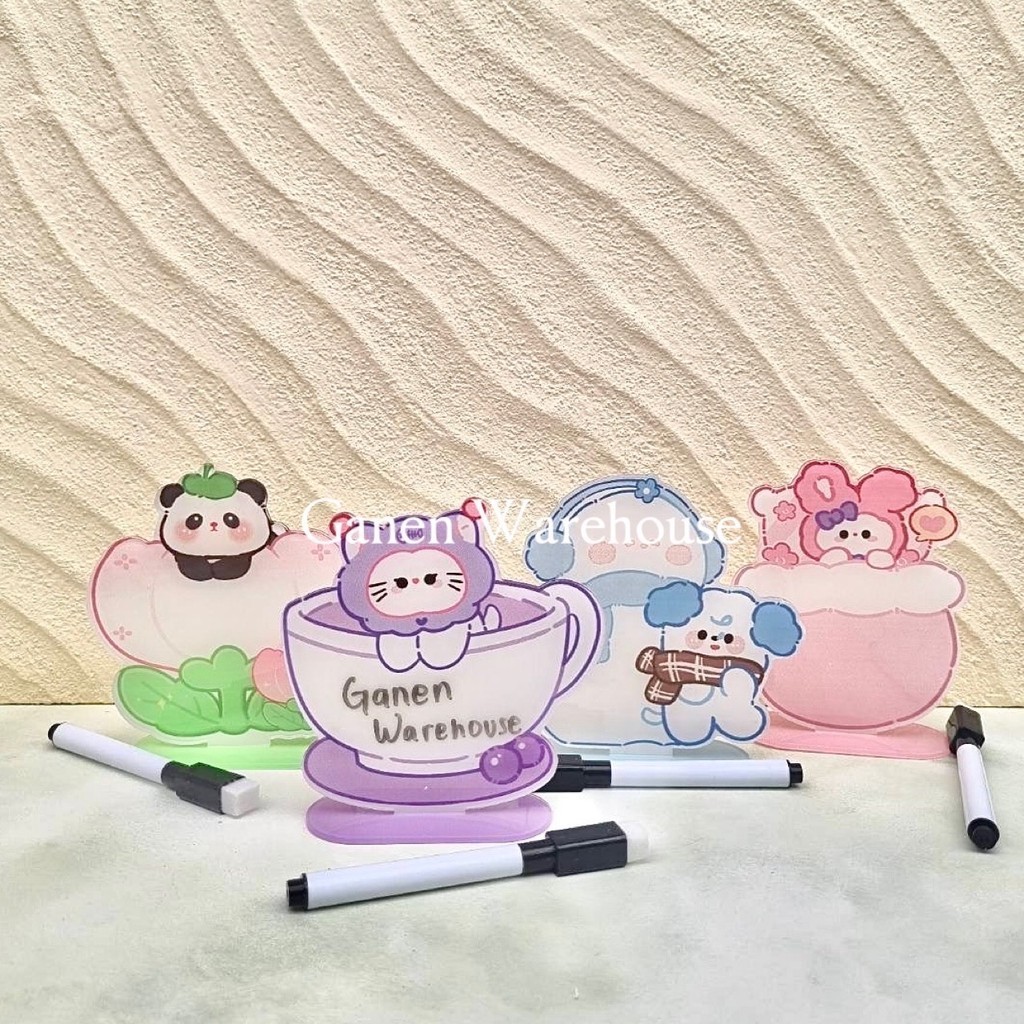 

[GW] Papan Tulis Stand Akrilik Mini Motif Kartun