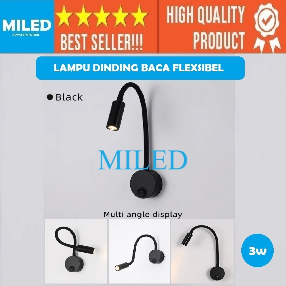 LAMPU DINDING FLEKSIBEL - LAMPU BACA / LAMPU DINDING KAMAR LED / LAMPU ADJUSTABLE INDOOR - LAMPU FLE