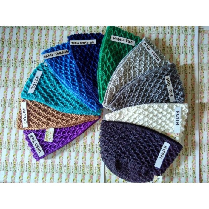 PROMO-peci rajut diamond  handmade motif baru - Hitam / Peci Terlaris / Peci Premium / Peci Keren / 