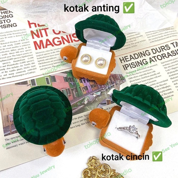 Kotak Cincin Kalung Ring Box Beludru Unik Cantik Lamaran Tunangan