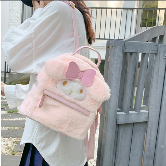 Tas Ransel/Tas Punggung Bulu My Melody/Cinnamoroll - My Melody