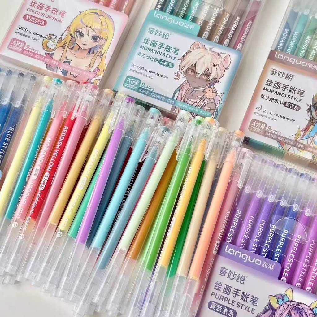 

117colors Pulpen Warna Warni Morandi Pastel Skin Color Pena Gel Pen Set Pulpen Aesthetic Lucu Alat Tulis Stationery Jurnal Marker Pen Coloring Drawing Pena