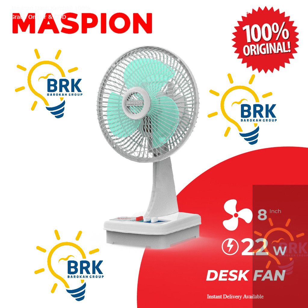Maspion Kipas Angin Meja / Mini / Desk Fan F-20P 8 Inch F20 F 20