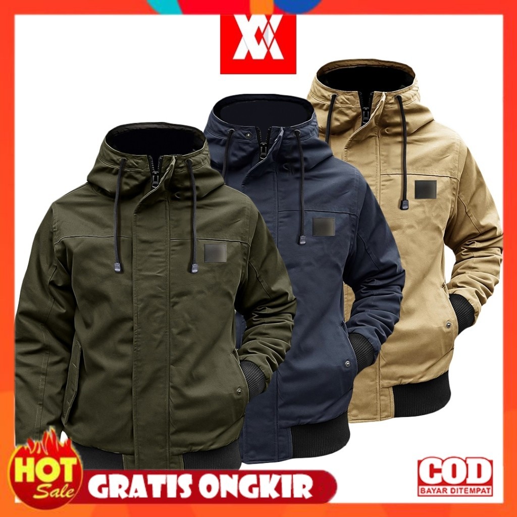 BAHAN ADEM HALUS LEMBUT TEBAL / Valir Carlos Jaket Bomber Pria Keren windbreaker jacket Jaket Anti Angin Bahan Premium Drill