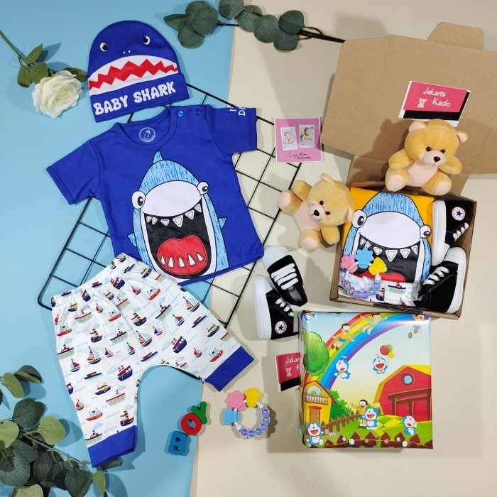 

(NEW) -Paket hampers baby boy (0-12 bulan)hadiah kado bayi/ anak lahiran laki - Biru