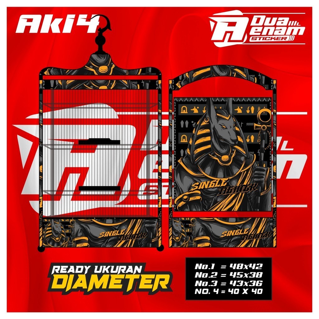 Stiker Sangkar Kosan Koper Stiker Decal Kandang  Kicau Petarung - Sangkar Burung Kosan Koper