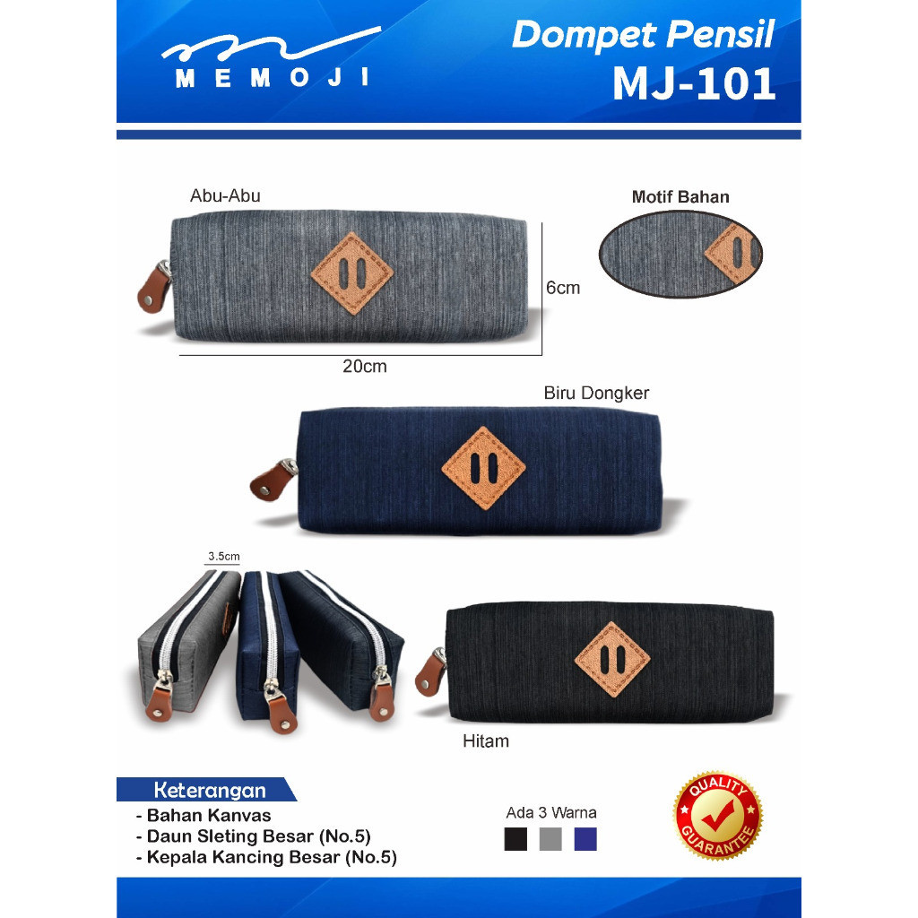 

Pencil Case / Kotak Pensil Segi Kanvas