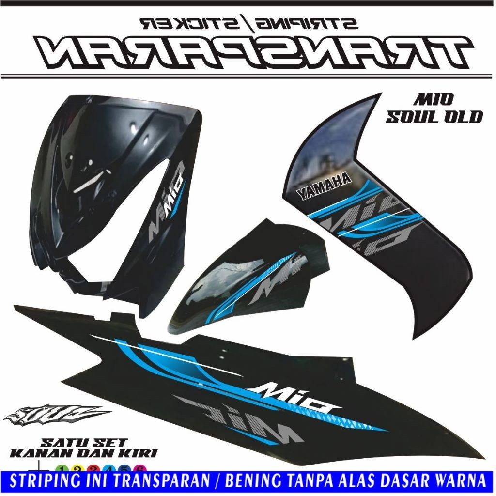 STRIPING PARIASI MIO SOUL OLD / STIKER TRANSPARAN STIKER MIO SOUL KARBU TRANSPARAN VARIASI