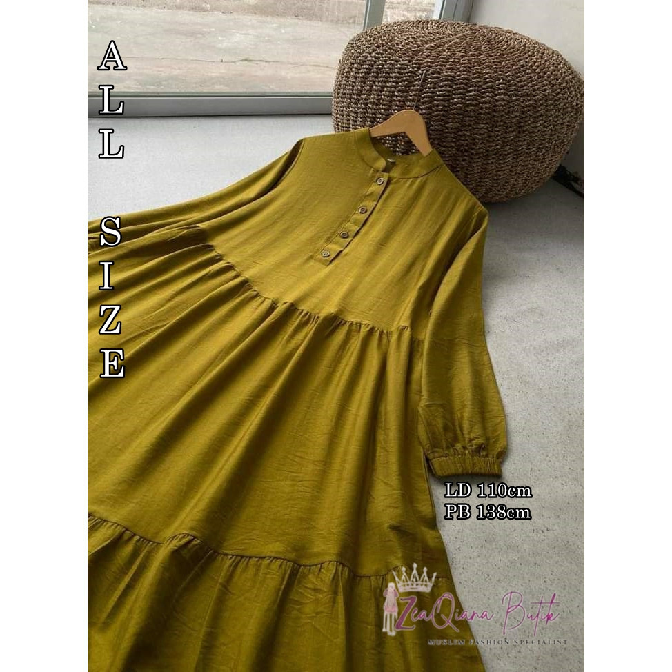 Gamis dewasa terbaru bahan crincle airflow ukuran jumbo produk terbaru dress Ruffle//BAJU WANITA MOD