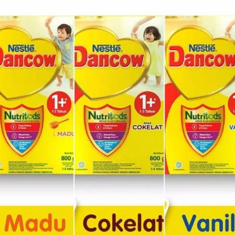 

R89 - Nestle Dancow Nutritods 1+ 3+ Cokelat vanila madu 750gr/800gr - Susu Pertumbuhan Tahap 1 Plus (1-3 Tahun) - ALF06