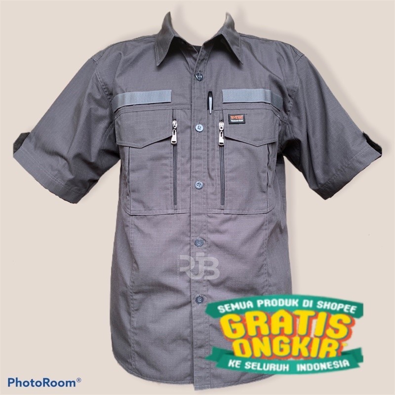 Kemeja Tactical W TAC Lengan Pendek/ jumbo big size besar