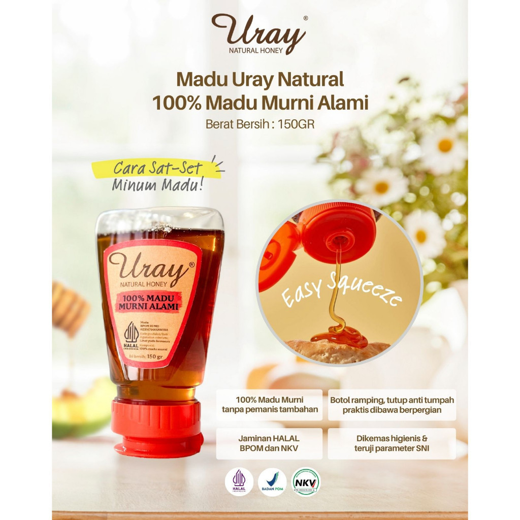 

MADU URAY NATURAL HONEY (150 GRAM) / MADU MURNI / PURE HONEY I TERMURAH