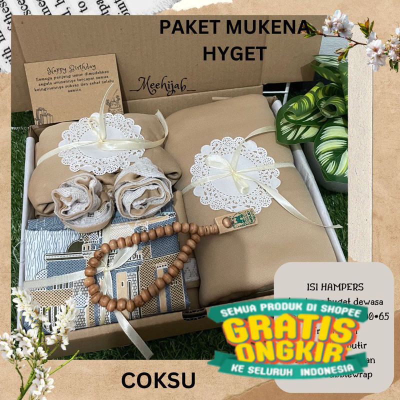 HAMPERS MUKENAH HYGET MURAH KADO PERNIKAHAN ULTAH/ Spesial box mewah
