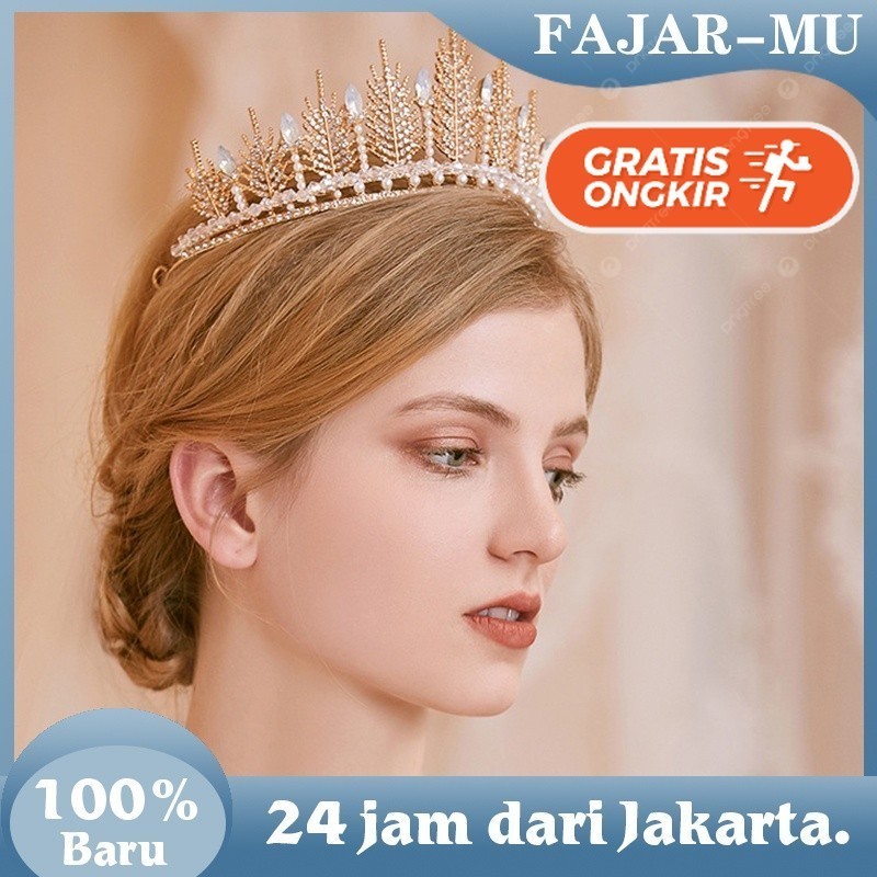 Terlaris ~Headpiece Pengantin Mahkota Kristal Mahkota Pengantin Hijab Headpiece Mutiara Mahkota Zirc