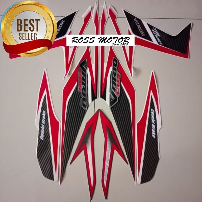 Striping stiker polet motor honda vario CBS 110 karbu 2011 2012 putih standar stiker motor