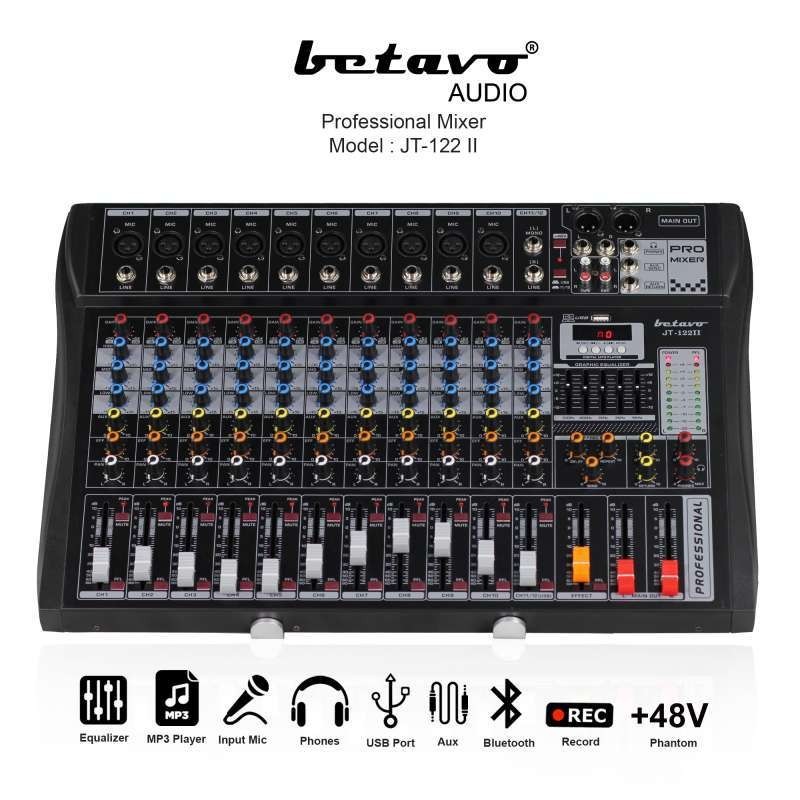MIXER AUDIO BETAVO JT 122 V2 PROFESSIONAL AUDIO MIXER 12 CHANNEL